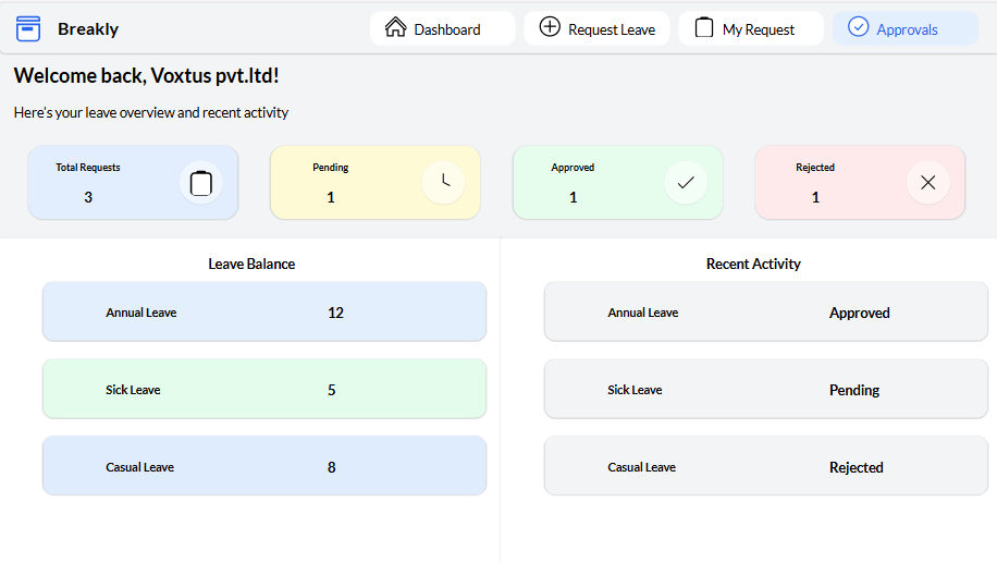 Leave Request Management App Leave Request Management App